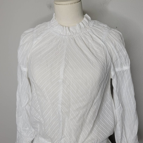 Derek Lam 10 Crosby Long Bell-Sleeve‎ Striped Cotton Blouse Size XS - Picture 4 of 11